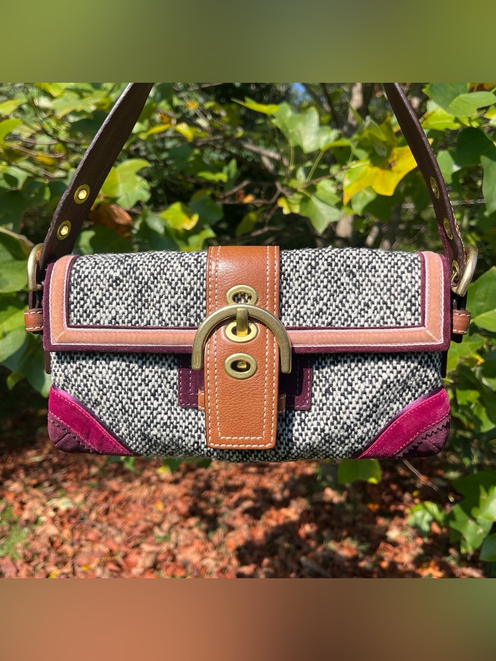 Coach 8F01 Vintage Soho Shoulder Bag Y2K Tweed